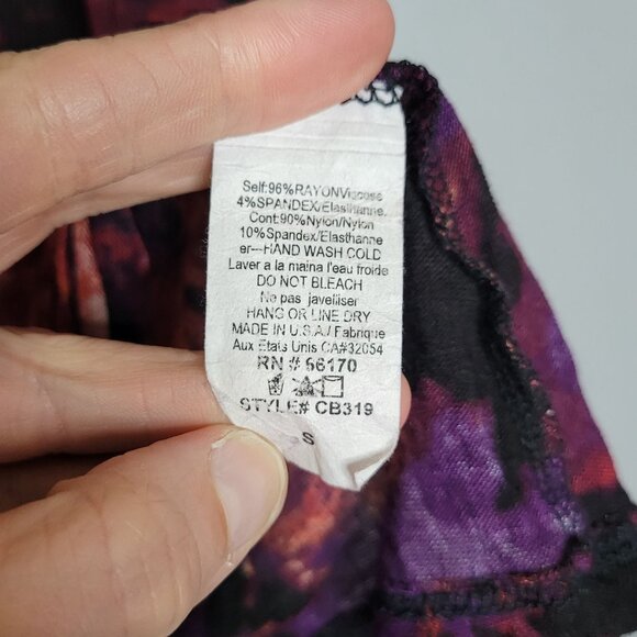 Daydreamer L.A. Floral Print Mesh Tank Top S Black Purple Goth Fairy Whimsigoth - Picture 4 of 5